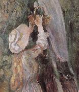 Berthe Morisot Detail of peach trees oil